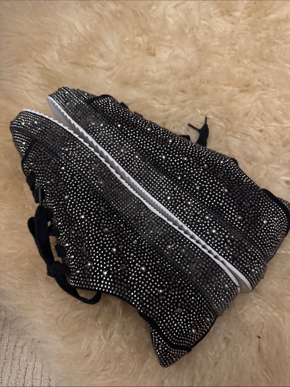 INC International Concepts Black Crystal-Embellished Lace-Up Sneaker - Picture 7 of 10